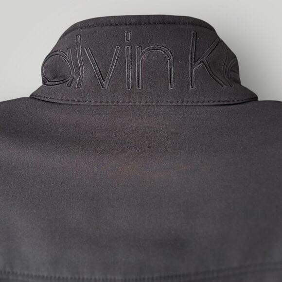 Calvin Klein Water Resistant Zip Up Windbreaker Jacket Lined Stretch Men S Black - Picture 9 of 15